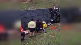 Malatya’da otobüs devrildi! Çok sayıda yaralı var