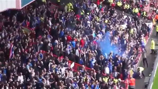 Birmingham fans celebrate Che Adams goal vs Bristol City