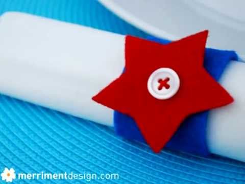 How to make Fourth of July Napkin Felt Rings - fast and easy, no sewing machine required!