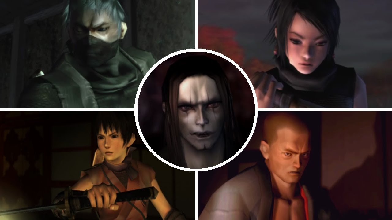 Onikage destroys protagonists Rikimaru, Ayame, Rin and Tesshu in Tenchu Taizen