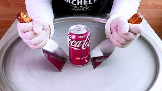 Coca Cola cherry ice cream rolls street food ASMR - ايسكريم رول كوكا كولا كرز