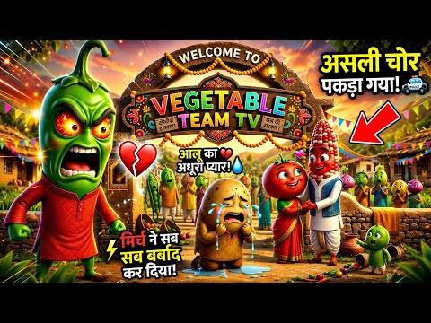 😱 बच्चे ने पकड़ा असली चोर! 🌶️ मिर्च ने तोड़ा आलू का प्यार 💔 | Vegetable Story