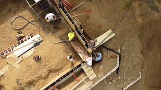 Drone View of Concrete Stem Wall Construction | Foundation Pour by Buckrock Construction