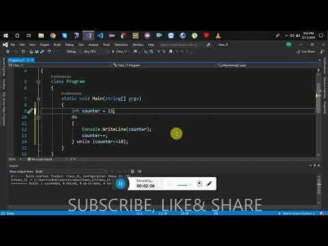 Tutorial - 11 getting started with C# do while loop