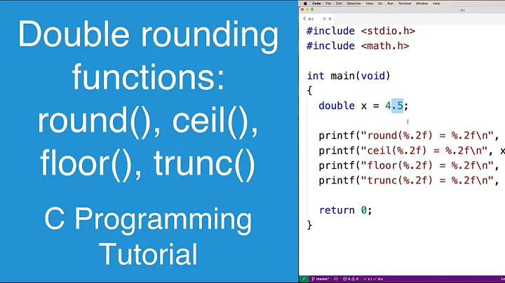 round(), ceil(), floor() and trunc() double rounding functions | C Programming Tutorial