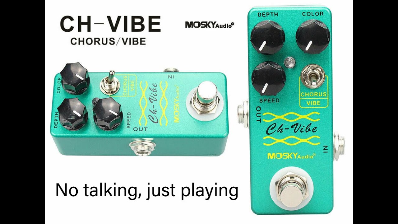 Pédale Mosky CH-VIBE – Chorus / Vibromasseur Vintage – Style Uni-Vibe Années 60 – Contrôles Profondeur, Couleur, Vitesse