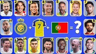 Guess the Song, NATIONALITY + CLUB + JERSEY NUMBER of football players|Ronaldo, Messi, Neymar