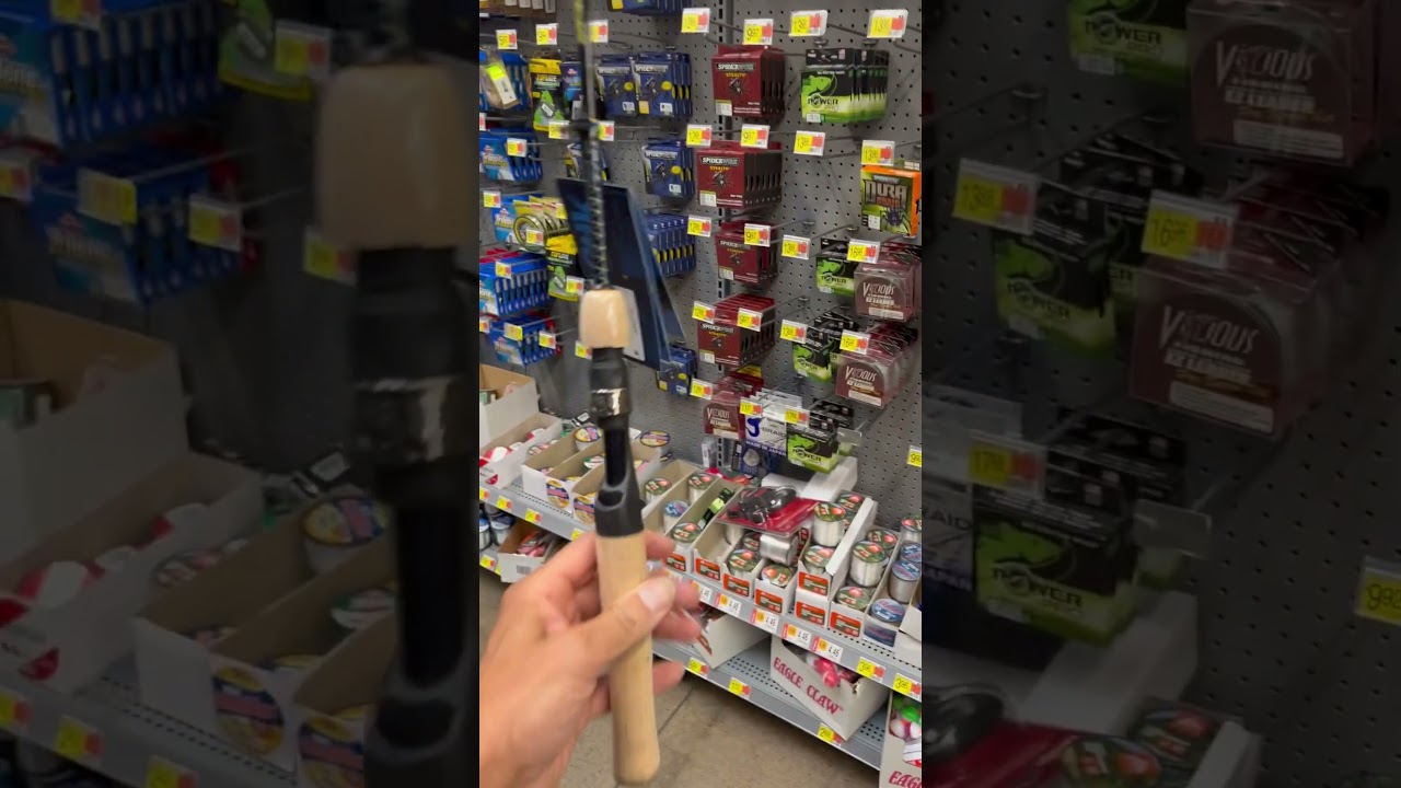 Practice cast fishing pole in Walmart…nailed it!