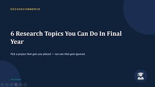 6 Research Topics To Do In Final Year