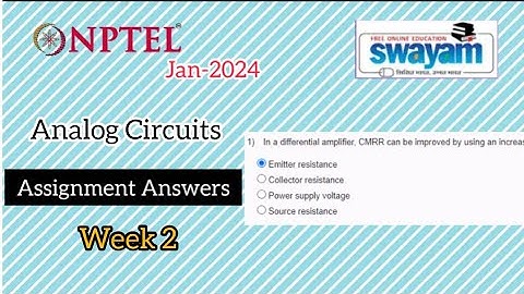 Analog Circuits NPTEL (2024) Week 2 Assignment Answers