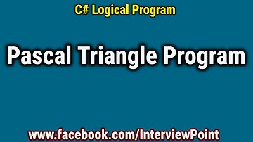 Pascal Triangle Program in C#