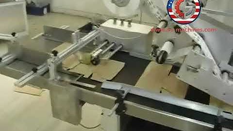Automatic unfold paper cardboard paging feeding dispensing top labeling machine testing video
