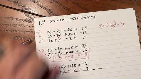 1.4 alg2 solving Linear Systems