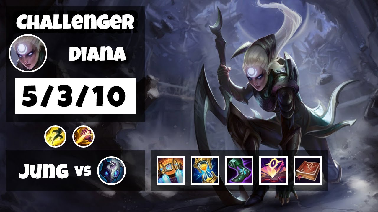 Diana vs Kindred EU Challenger JUNGLE (5/3/10) - v11.13