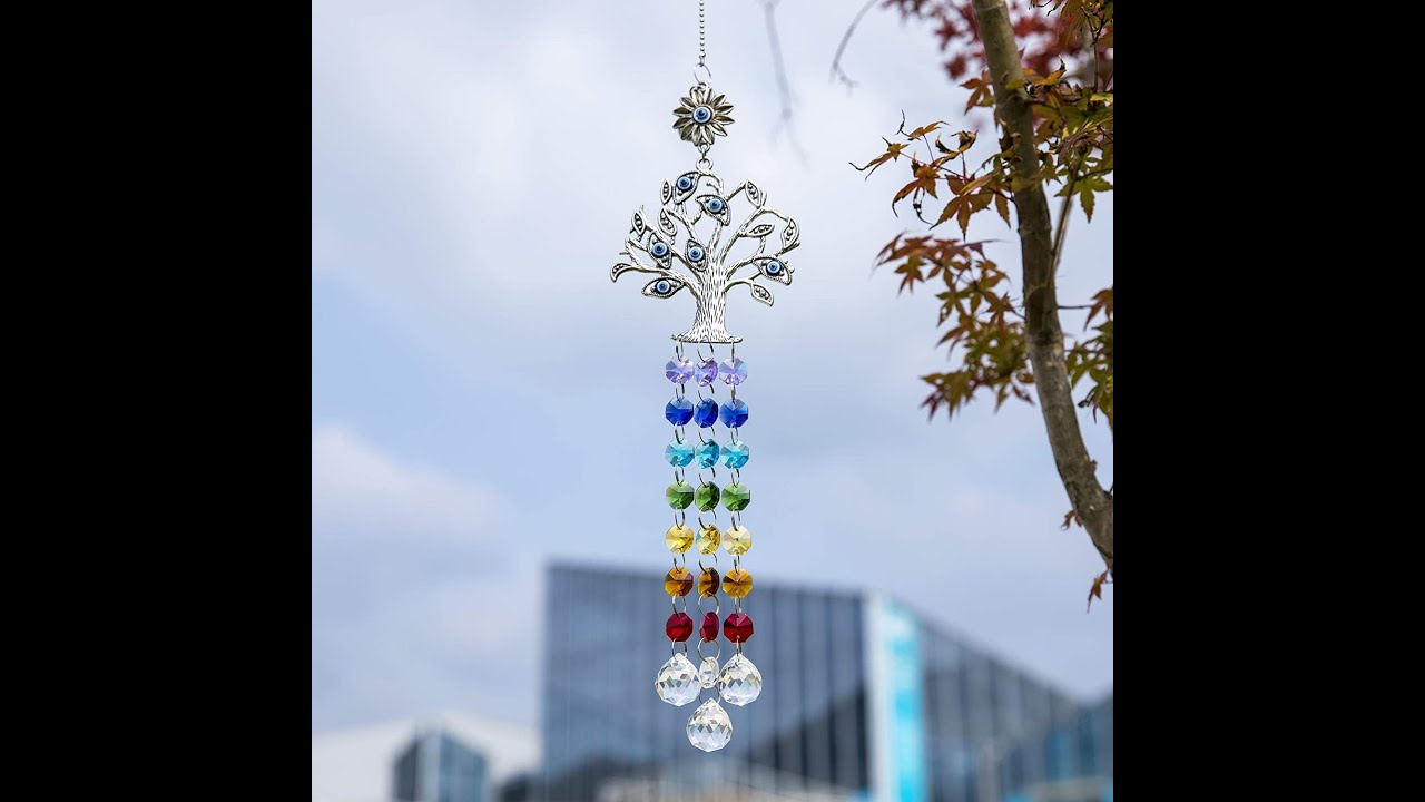 Rainbow Prism Crystal Suncatcher - Hanging Moon & Star Wind Chime, Window Decor, Christmas Gifts - Shop Now! From Novelty Items - Price 2.4