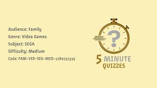 SEGA (Family, Medium, Video Games) Quiz: FAM-VID-SEG-MED-1780157335