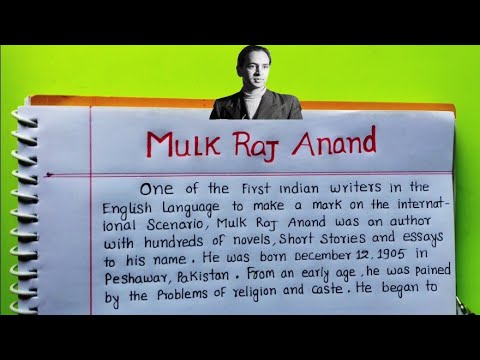 write short biography of mulk raj anand