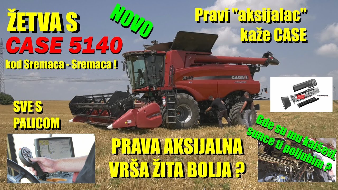 ŽETVA ŽITA s CASE 5140 - NAJMANJI CASE KOMBAJN - ali ima PRAVU AKSIJALNU VRŠU - evo šta može - NOVO!