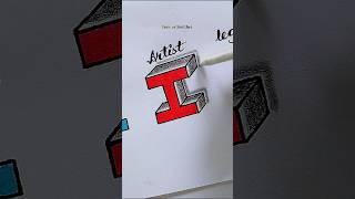 Draw "I" Letter 3D Art 🤩 #art #drawing #satisfying #viral #love #creative #shorts #trending #crafts