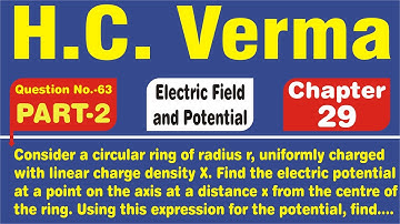 Consider a circular ring of radius r, uniformly charged with linear charge density X.  (Part-2)
