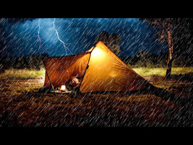 WORST THUNDERSTORMS! solo camping in heavy rainstorm (CAUGHT IN THUNDERSTORM) class=