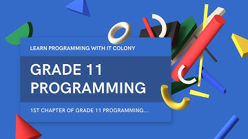 ICT O/L (English medium) - Grade 11 Chapter 1 (Part 1) - Programming