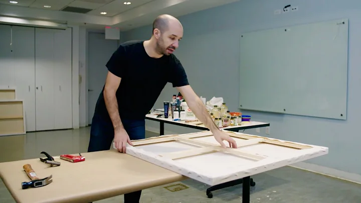 How to stretch a large canvas  with Corey D'Augustine | IN THE STUDIO