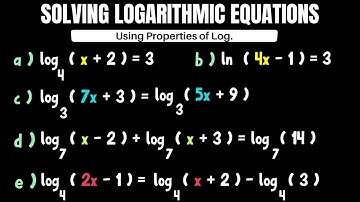 Solving Logarithmic Equations - Multiple Examples and Different Difficulty.