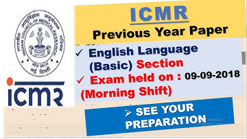 ICMR Assistant Previous Year (English Language section) | ICMR 2020 Exam | ExamVista
