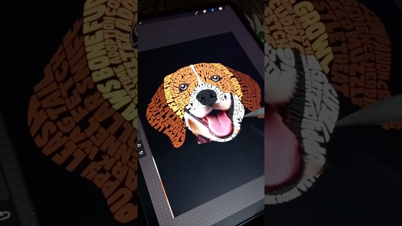 Turn your pet into typography | dog typography | pet word cloud art #dog #typography #wordcloud