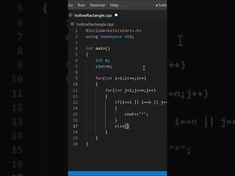 solid hollow Rectangle in C++ #shorts