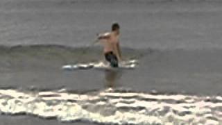 Cameron in the surf....
