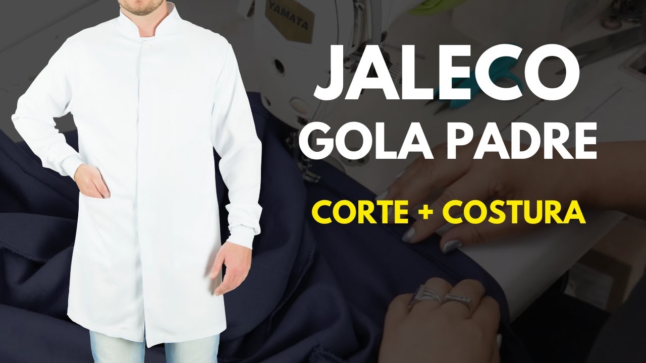JALECO GOLA PADRE MASCULINO - AULA DE COSTURA COMPLETA