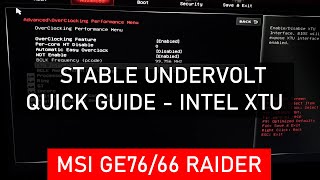 How to Undervolt the MSI GE76/66 Raider with Intel XTU (Xtreme Tuning Utility) - Stable Undervolt