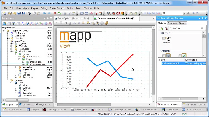 OnlineChart-Widget Part 1 - Display sawtooth signal in graphic form [sub: EN, DE, PL, RU]