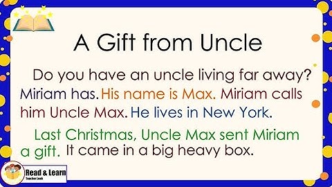 Developing Reading Power 3 l Exercise No. 2 A Gift from Uncle