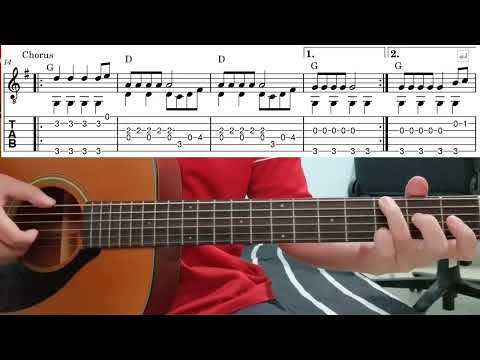 Yellow Submarine (The Beatles) - Easy Fingerstyle Guitar Playthrough Tutorial With Tabs