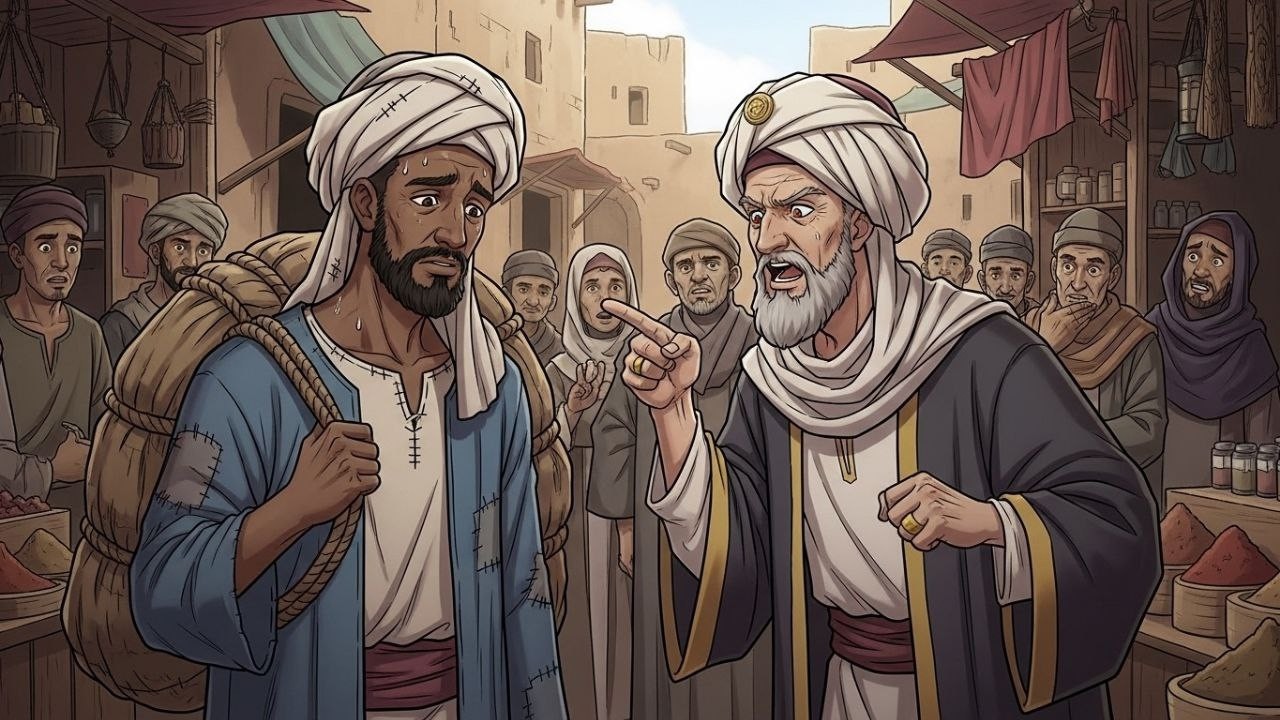 الحمال الفقير الذي اتهمه التاجر بالسرقة أمام الناس… ثم احتاج إليه يوم سقط #قصص_خيالية