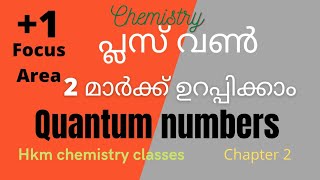 Quantum numbers| Focus area|Plus one chemistry |Chapter 2| Class 1