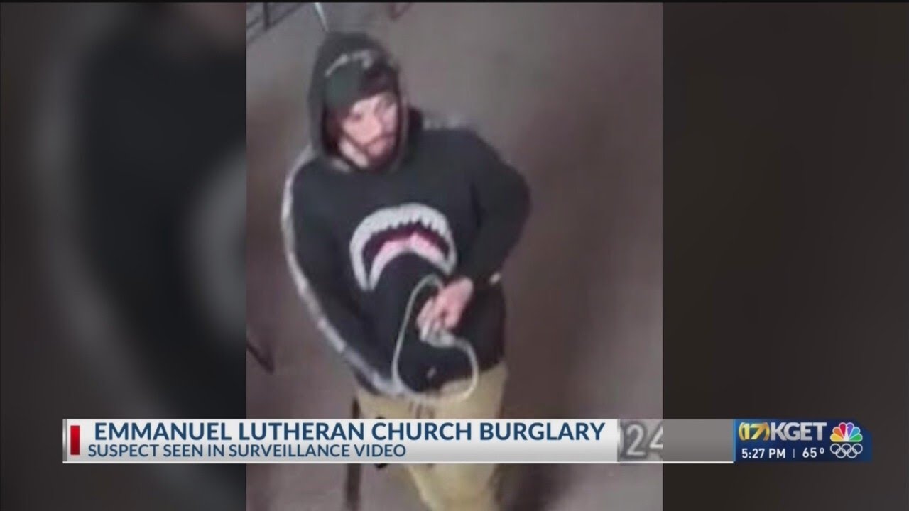 Emmanuel Lutheran Church burglary suspect seen on video - YouTube