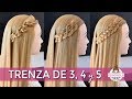 3 PEINADOS con CABELLO SUELTO PARA PRINCIPIANTES | TRENZAS DE 3, 4 y 5 CABOS