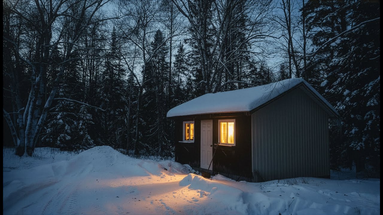 A Cold Winter Night in a Cozy Off Grid Cabin