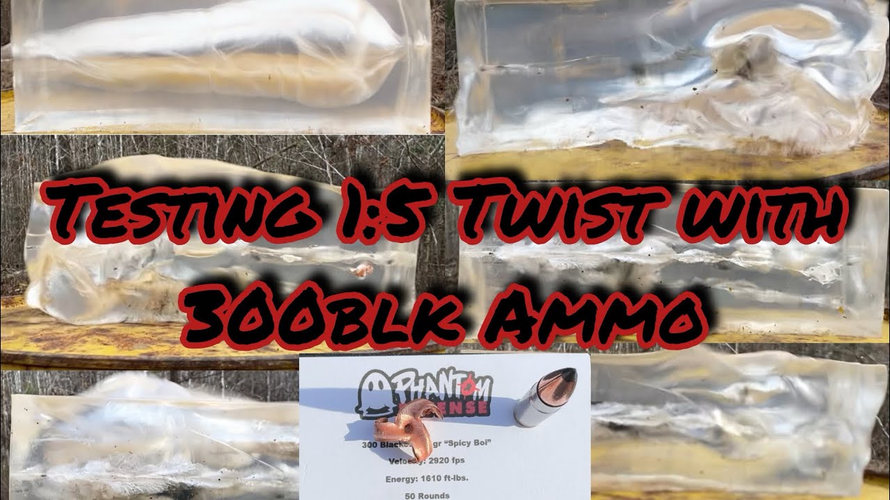 Тест на баллистический гель: 300Blk 7.5” 1:5 Twist