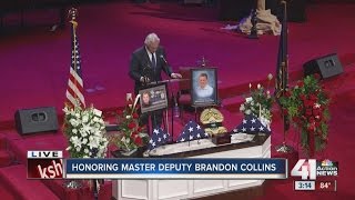 Memorial service for Johnson County deputy Brandon Collins -- Rev. Vanderpool speaks