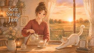 Soft Swing Jazz ☕ Golden Hour Tea Time | Cozy Vintage Cafe Ambience for Relaxing, Study & Reading screenshot 4