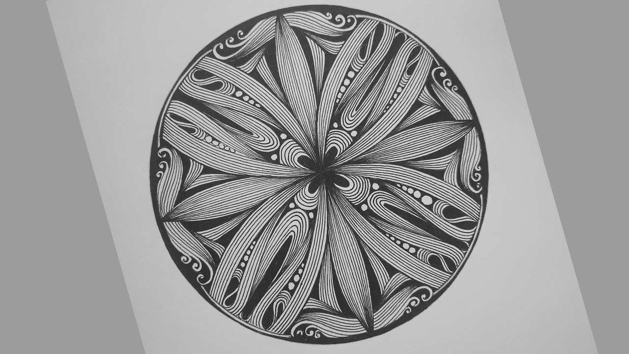 Mandala Symmetry Design Line Art Illustration how to draw