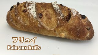 フリュイの作り方(pain aux fruits)4種のドライフルーツ入りハードパン｜自家製酵母のパンレシピ