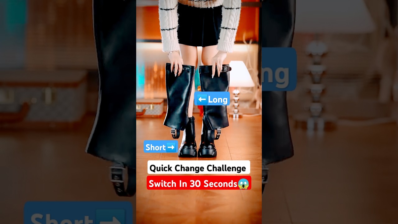 Quick Change Challenge: Quick Shoe Switch to Long Boots in 30 Seconds! 😱 