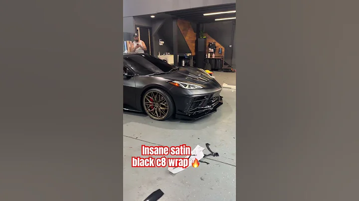 INSANE 1 of 1 C8 corvette Z06 wrapped satin black  ZR1 hood fully carbon fiber! #corvette #aura #z06