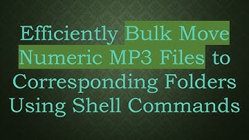 Efficiently Bulk Move Numeric MP3 Files to Corresponding Folders Using Shell Commands